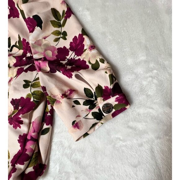 Calvin Klein Womens Dress Pink Floral V Neck A Line Sheath Size 6 - Picture 8 of 16